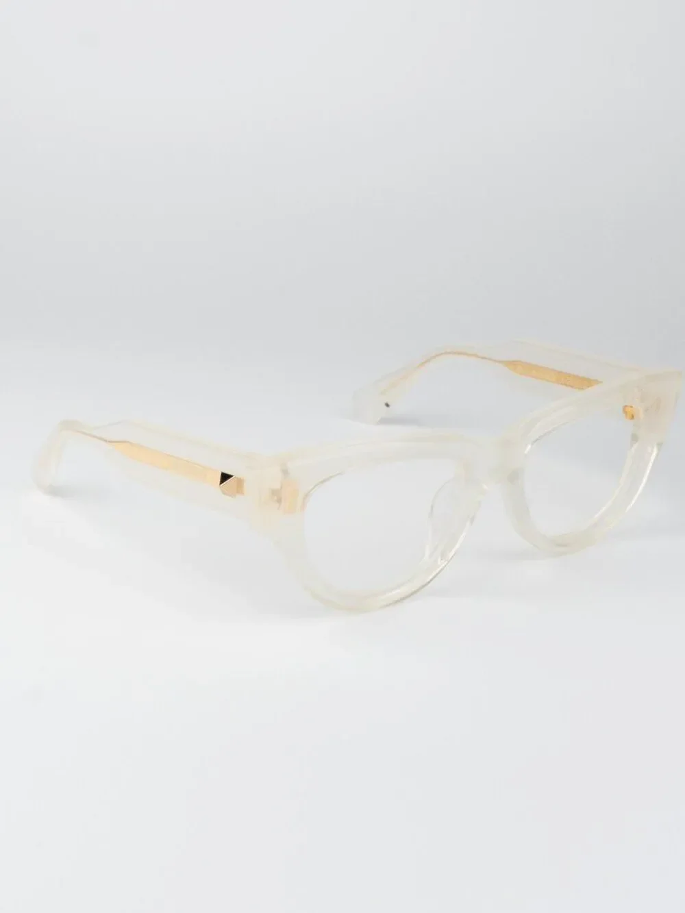 Valentino Women Eyeglasses Crystal Ivory Cat Eye V-ESSENTIAL - III VLX-125 C